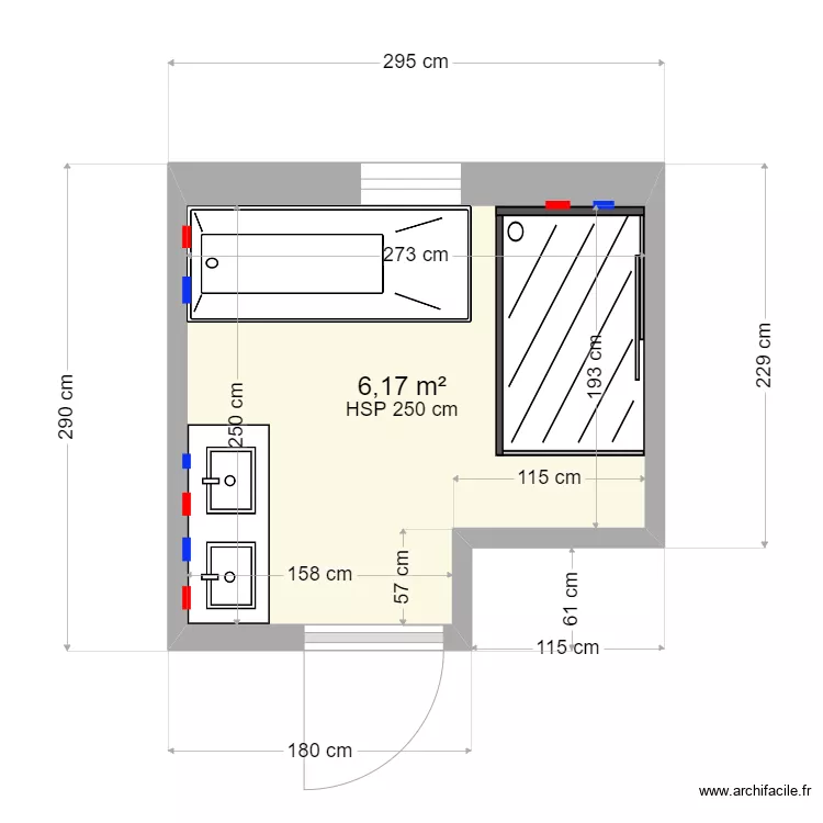 Salle de bain. Plan de 