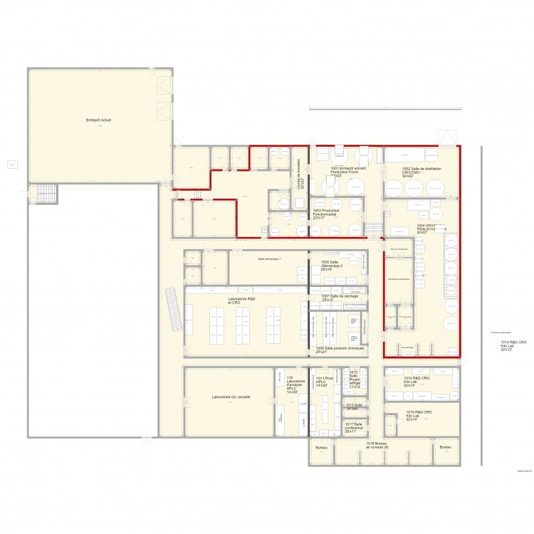 V95 Agrandissement GMP 11 000p2 Locaux et Équipements V95. Plan de 0 pièce et 0 m2