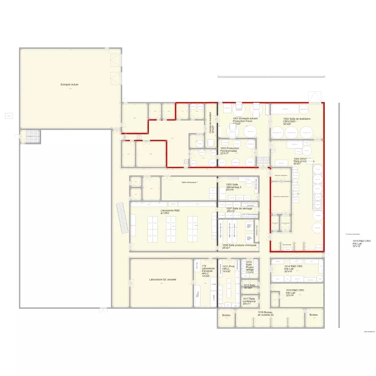 V95 Agrandissement GMP 11 000p2 Locaux et &Eacute;quipements V95. Plan de 