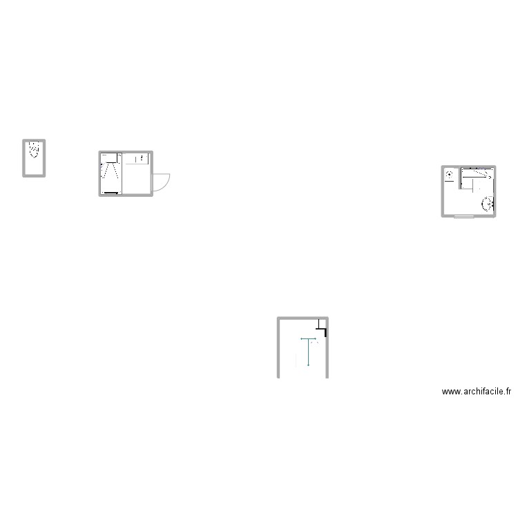 Sdb 3. Plan de 1 pièce et 4 m2