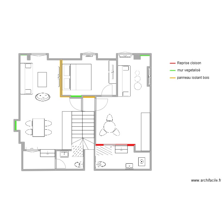 DINAN. Plan de 3 pièces et 21 m2