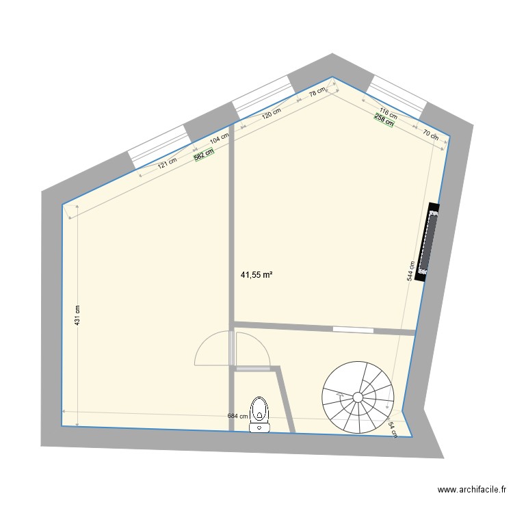 CH03160 2EME ETAGE AVANT TRAVAUX. Plan de 0 pièce et 0 m2