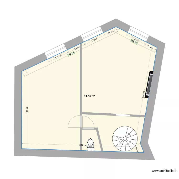 CH03160 2EME ETAGE AVANT TRAVAUX. Plan de 
