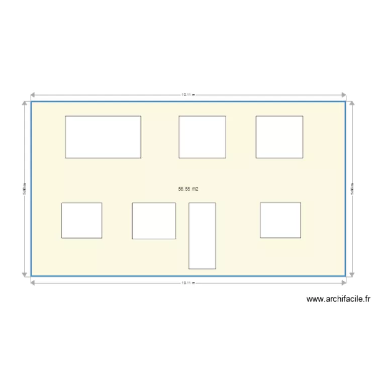 fa&ccedil;ade sud existante. Plan de 