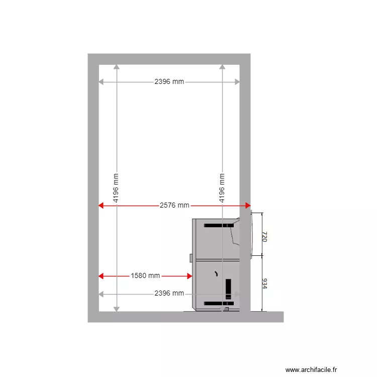 COUPE EXISTANT MARSEILLE ESPACE PROGRAND LOCAL 328EF. Plan de 