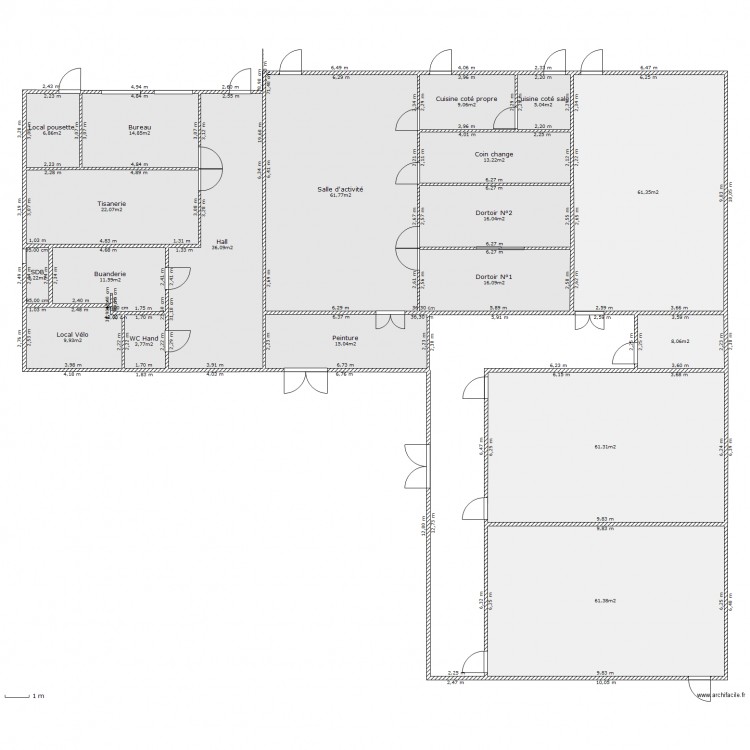 Projet Creche V1 -  Bungalow Giono. Plan de 0 pièce et 0 m2