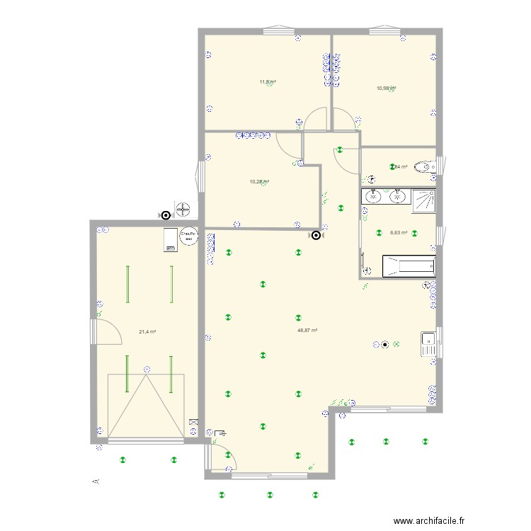 Seloron. Plan de 7 pièces et 113 m2