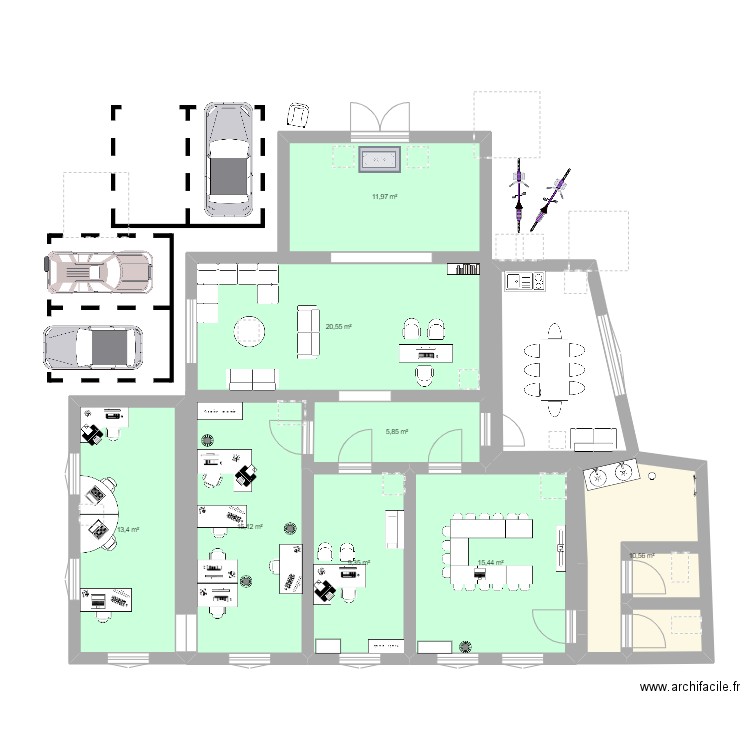 Bureau. Plan de 0 pièce et 0 m2