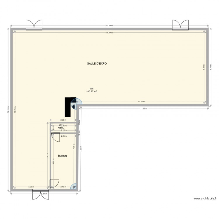 plan 2d mesures. Plan de 0 pièce et 0 m2