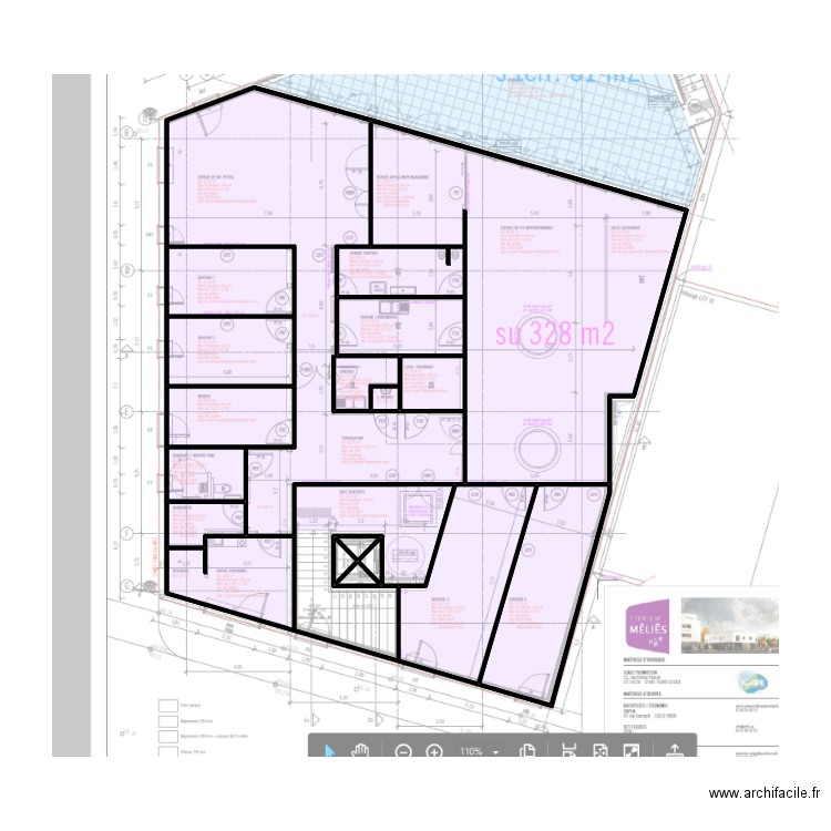 40299 croquis 1er. Plan de 15 pièces et 85 m2