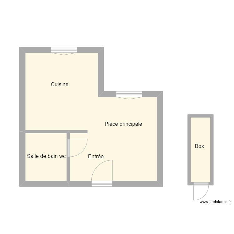 Croquis MUNCHENBACH. Plan de 3 pièces et 31 m2