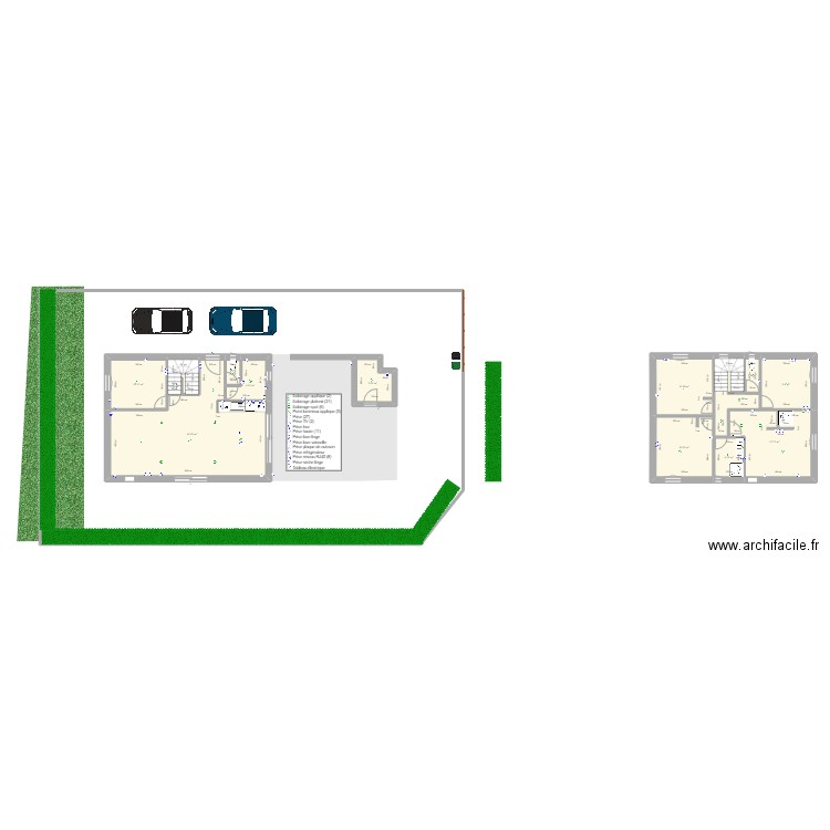 plan de maison etage. Plan de 14 pièces et 136 m2