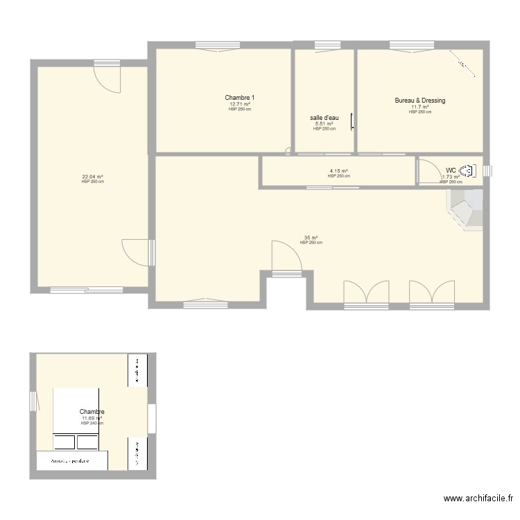 rez de chaussée vide. Plan de 0 pièce et 0 m2