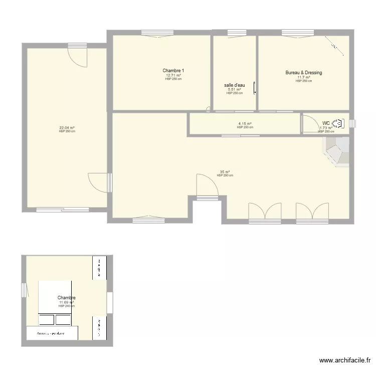 rez de chauss&eacute;e vide. Plan de 