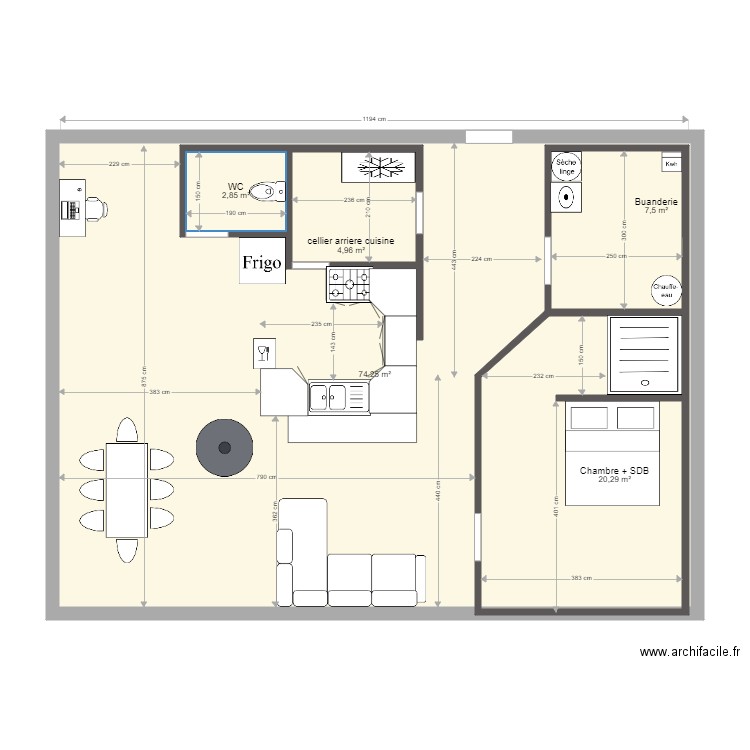 version 2 avec cotation fontanaud. Plan de 0 pièce et 0 m2