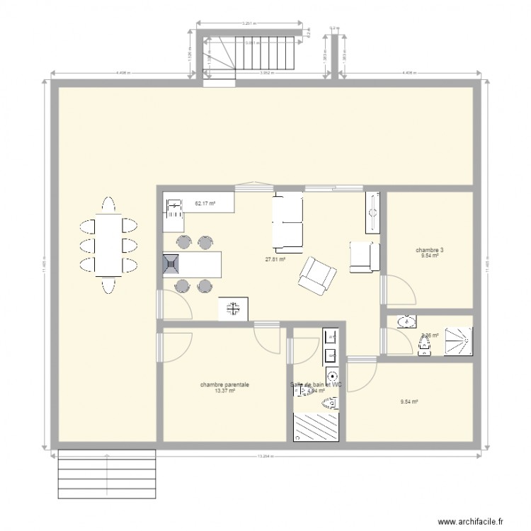 VILLA FLAMBOYANT niveau 1. Plan de 0 pièce et 0 m2