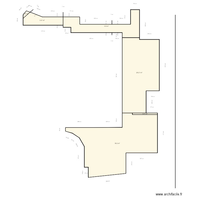 Gomal villeneuve de la raho. Plan de 6 pièces et 77 m2