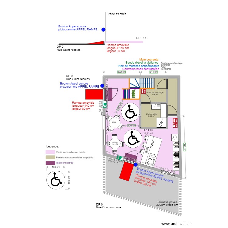 THE BLACK CROWN APRES TRAVAUX. Plan de 4 pièces et 39 m2