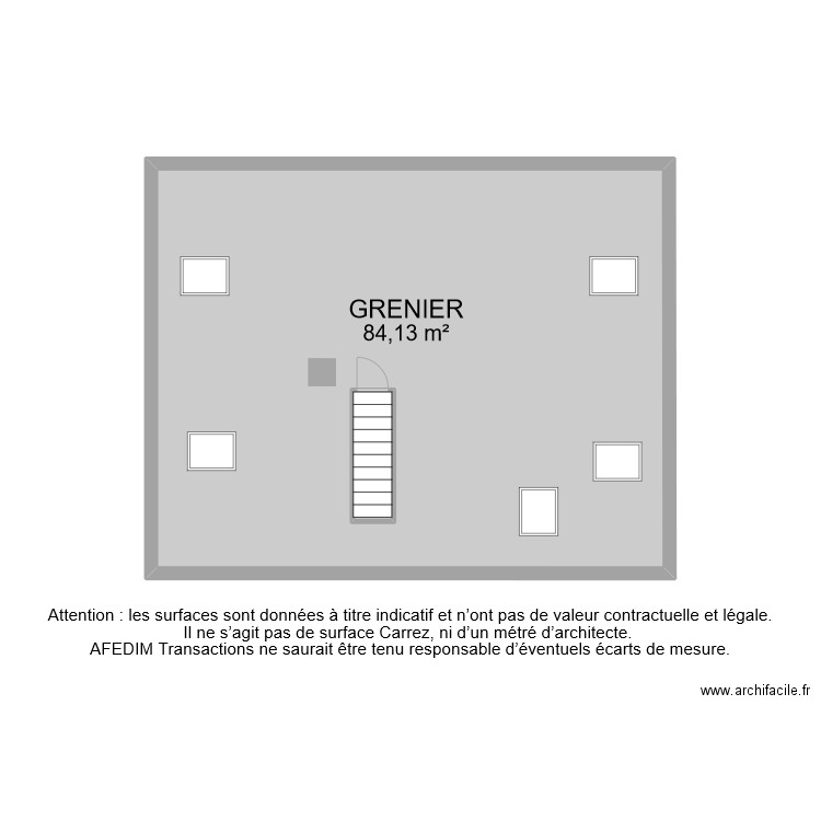 BI 9519 GRENIER. Plan de 35 pièces et 560 m2