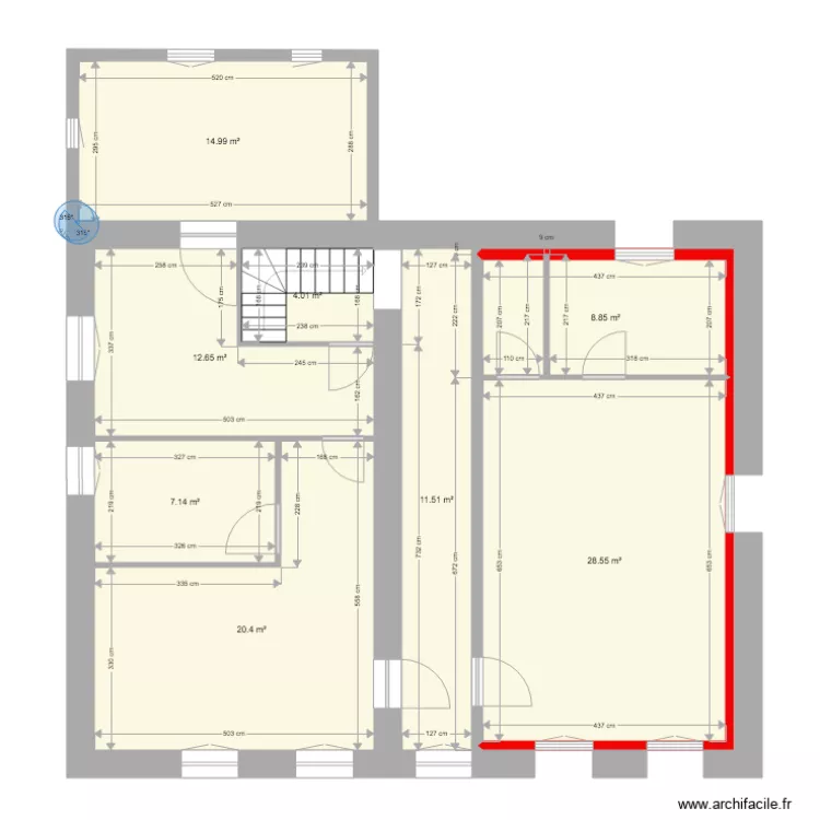 maison 1er &eacute;tage. Plan de 