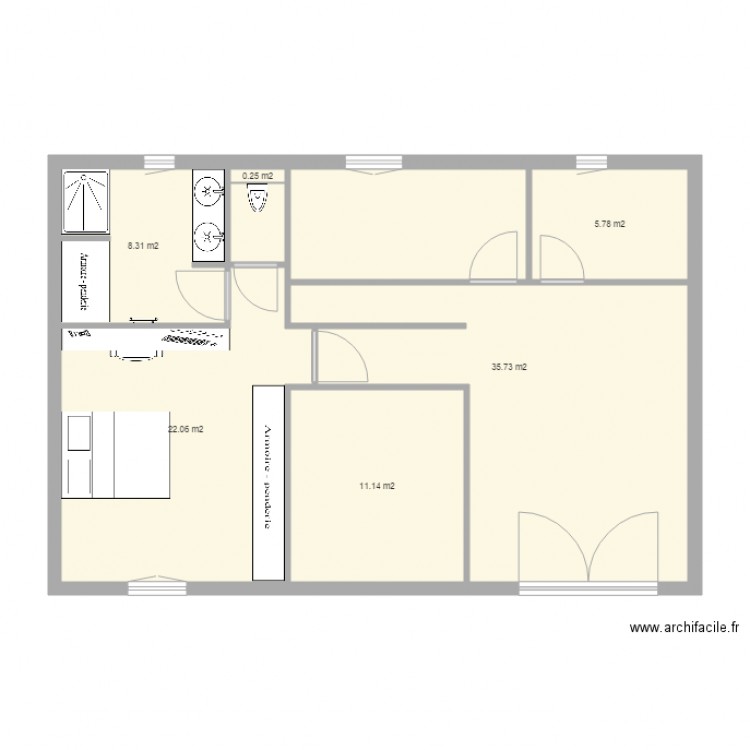 Etage du bas . Plan de 0 pièce et 0 m2