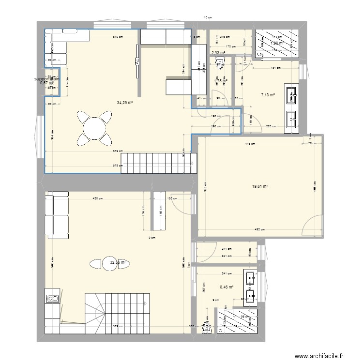 K ET N 2  nic mag 1etage definif 4 validé. Plan de 9 pièces et 109 m2