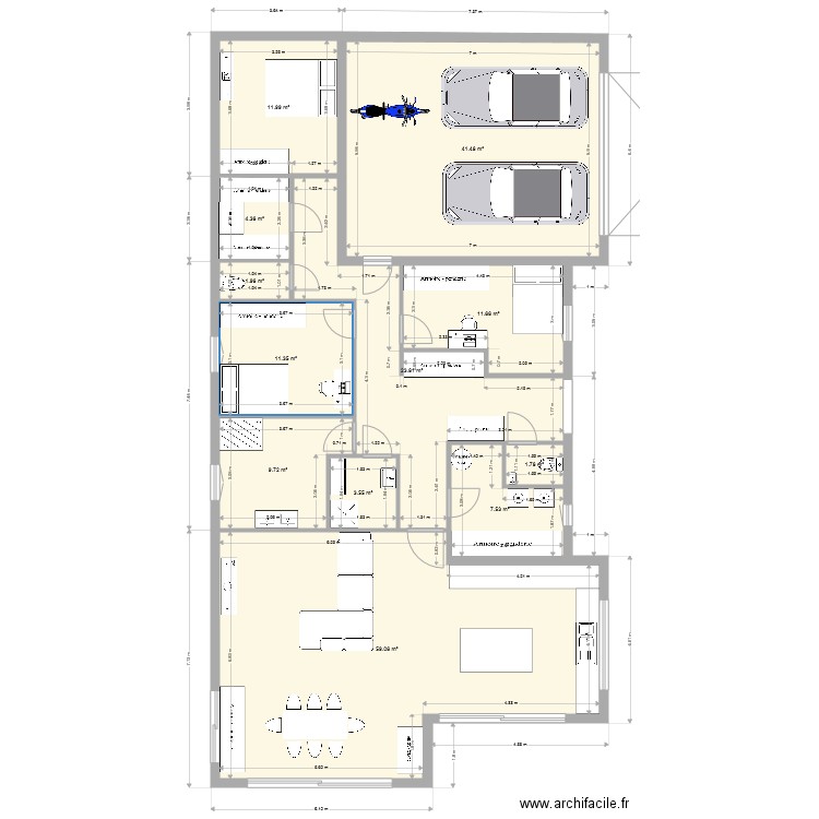 plain pied 2. Plan de 0 pièce et 0 m2