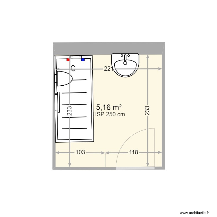 MASSARDIER. Plan de 1 pièce et 5 m2