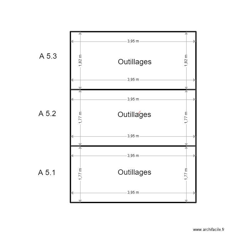 A 5. Plan de 3 pièces et 21 m2