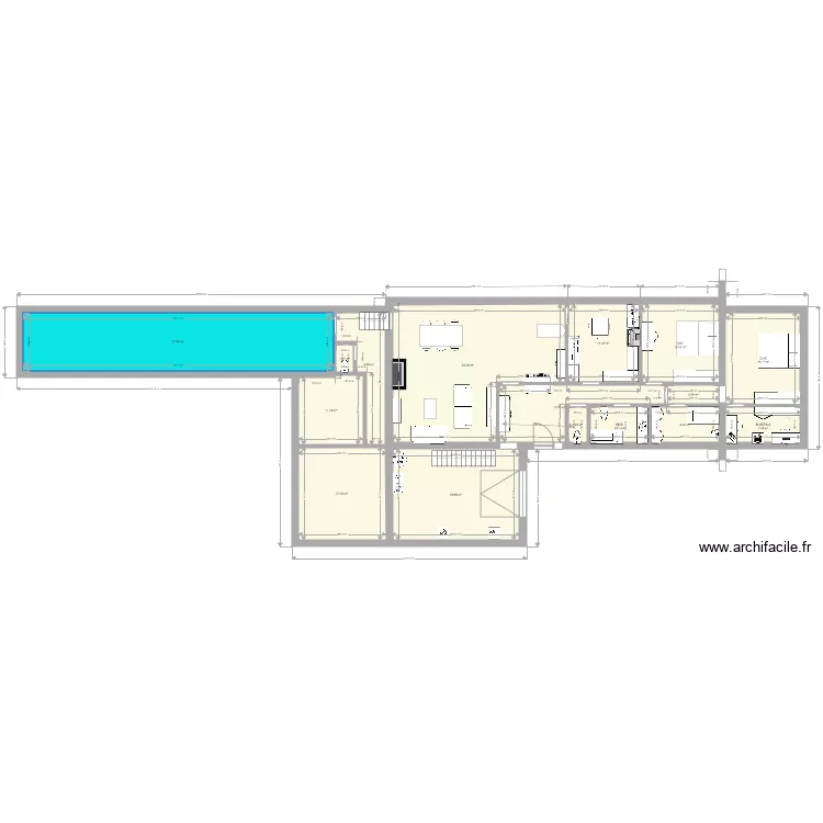 Vedrin 1 annexe et piscine 2. Plan de 