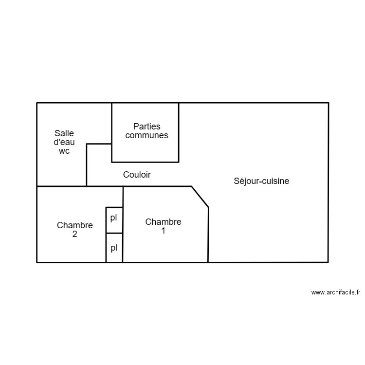 QUIMPER SCI SIRAIYA. Plan de 3 pièces et 34 m2