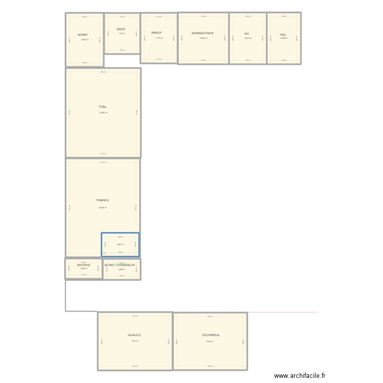 Open space V0. Plan de 0 pièce et 0 m2