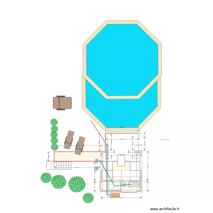 Epina Pool House et cave. Plan de Epina Pool House et cave. Plan de