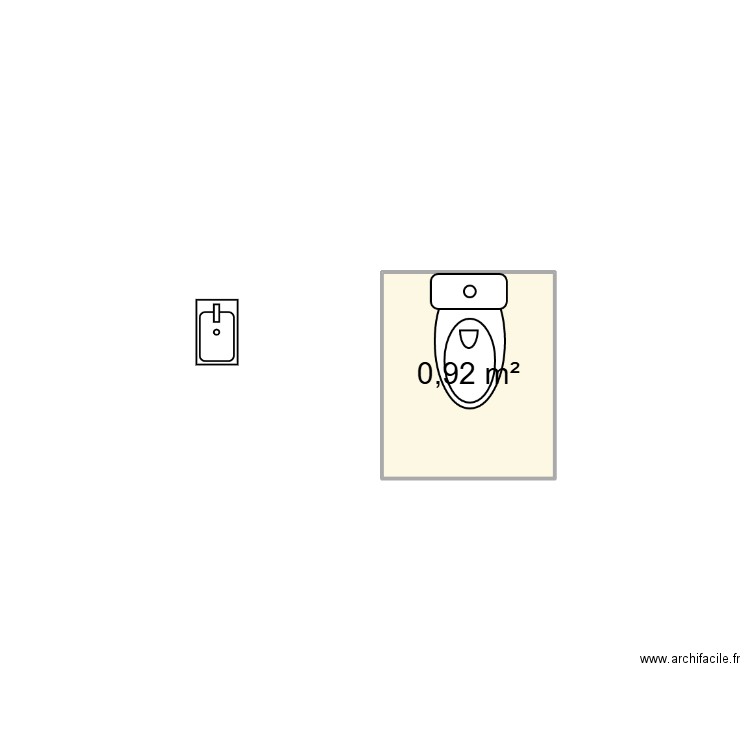 WC jardin. Plan de 1 pièce et 1 m2