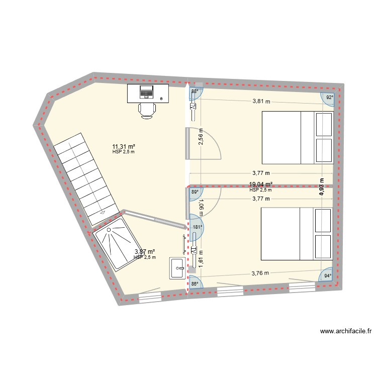 BAZIEGE ETAGE. Plan de 0 pièce et 0 m2