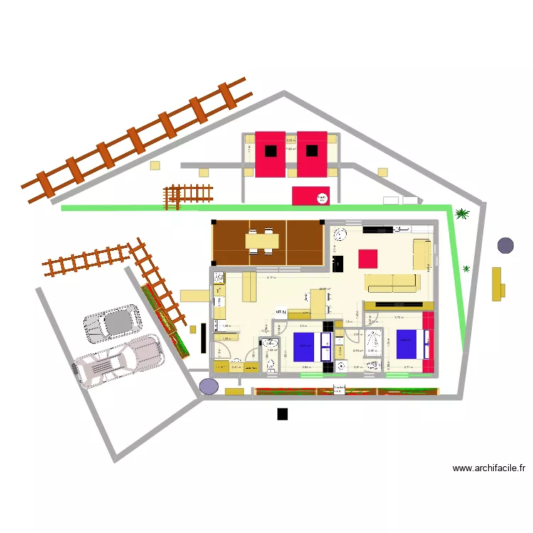 roc3ka2. Plan de 6  et 83 m²