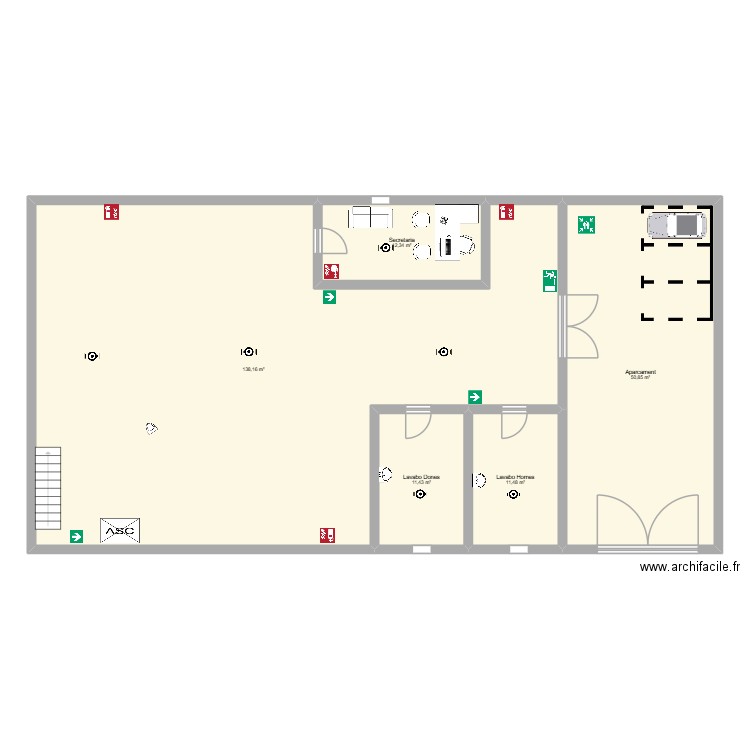 Treball superficie IPO_HuelvaTerraza. Plan de 5 pièces et 224 m2