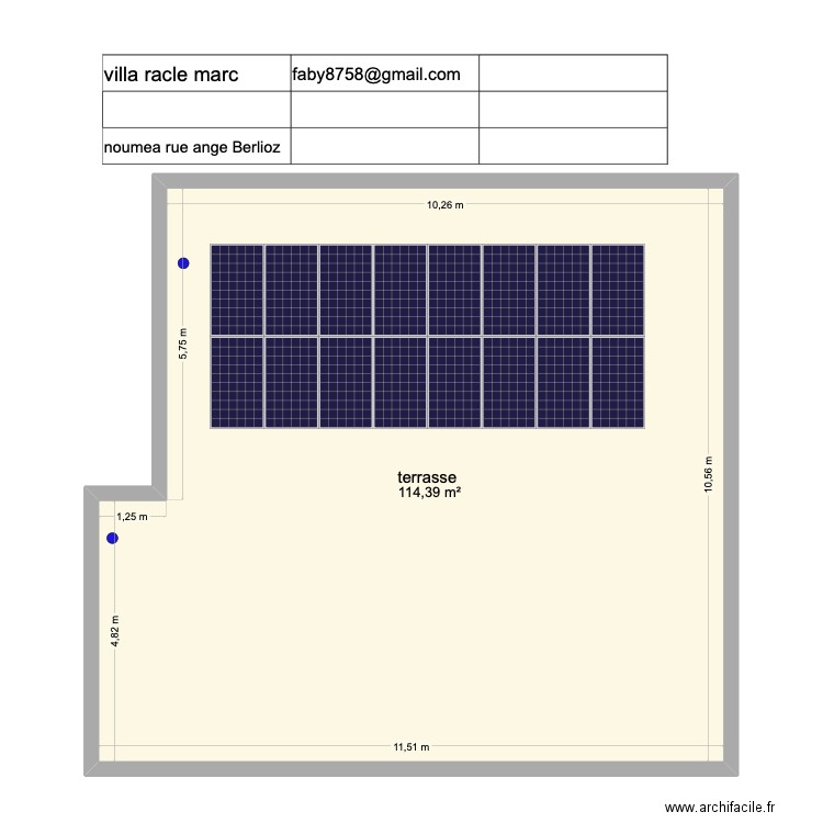 racle villa. Plan de 1 pièce et 114 m2