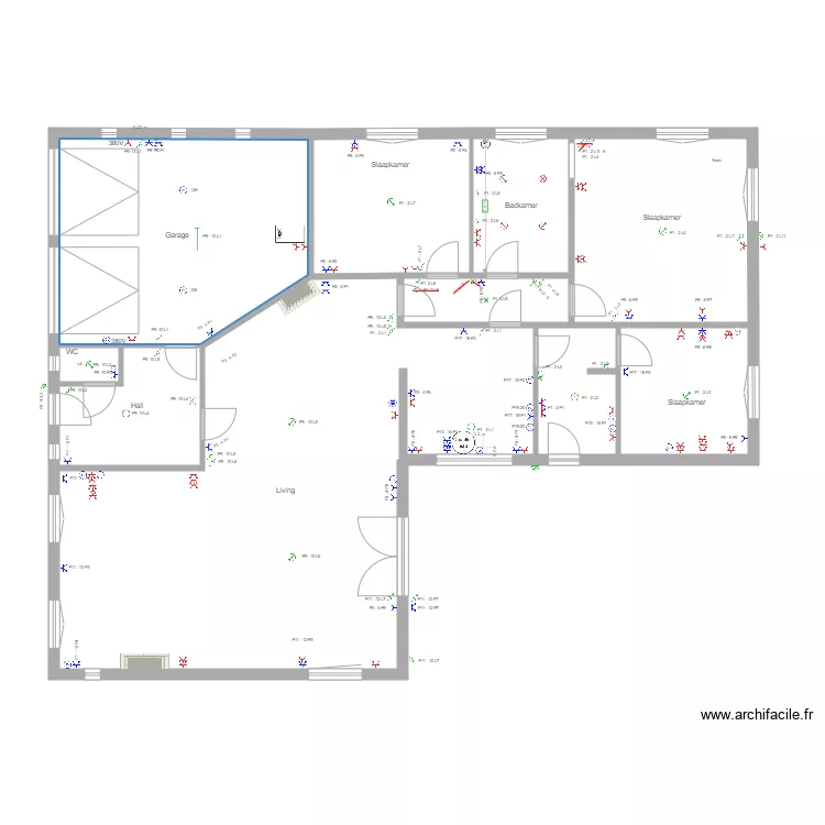 Lo&iuml;c beneden elec kringen gewenst. Plan de 
