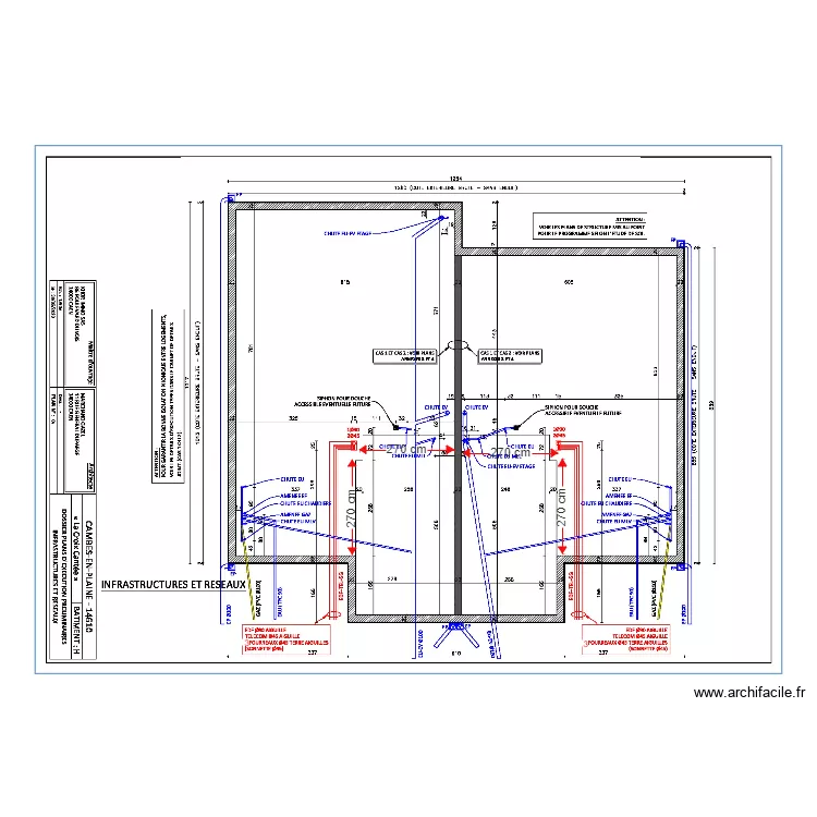 BAT H I J K L r&eacute;seau CAMBES EN PLAINE FRANCELOT. Plan de 
