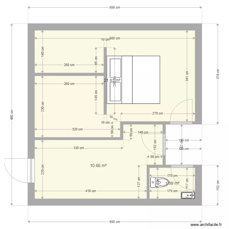 chambre cellier. Plan de 