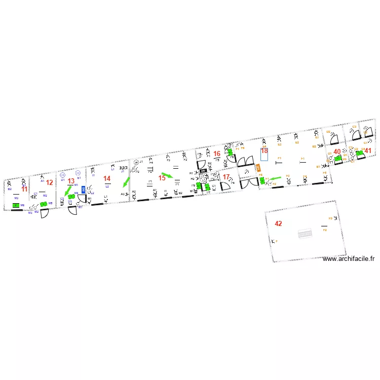 Kain b&acirc;timent A cuisine. Plan de 