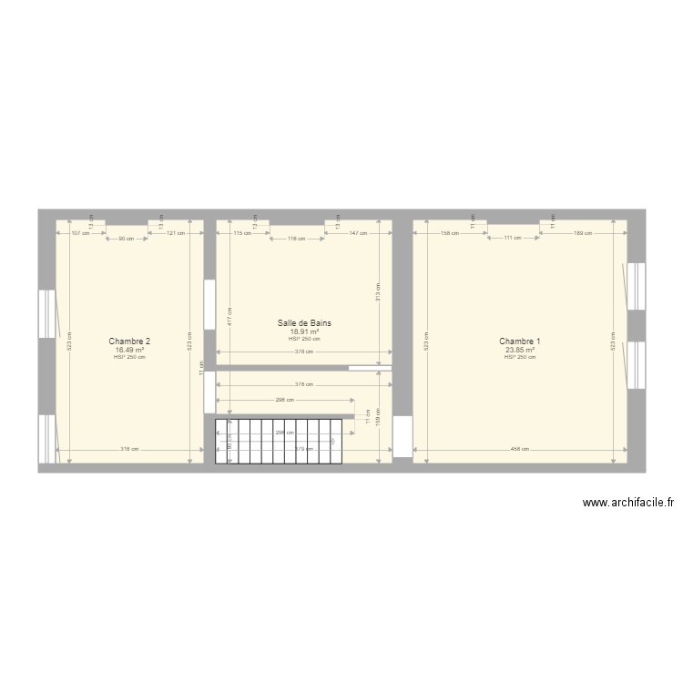 projet redemont 75. Plan de 3 pièces et 59 m2