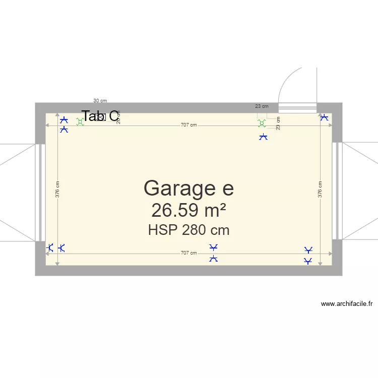 Sch&eacute;ma Position garage. Plan de 