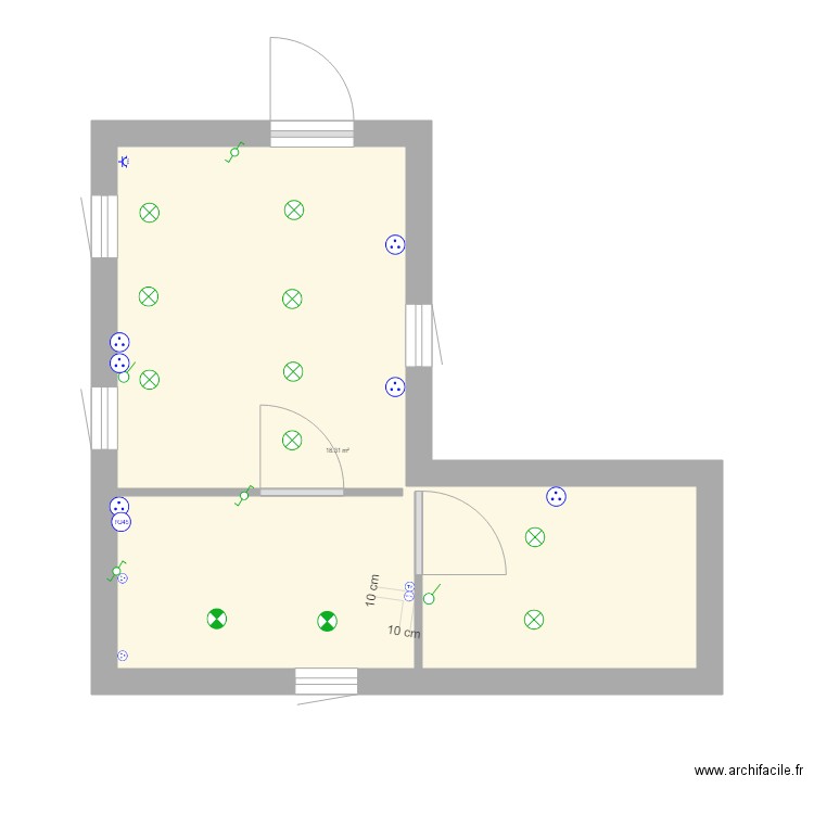 studio hasnain ele. Plan de 1 pièce et 18 m2