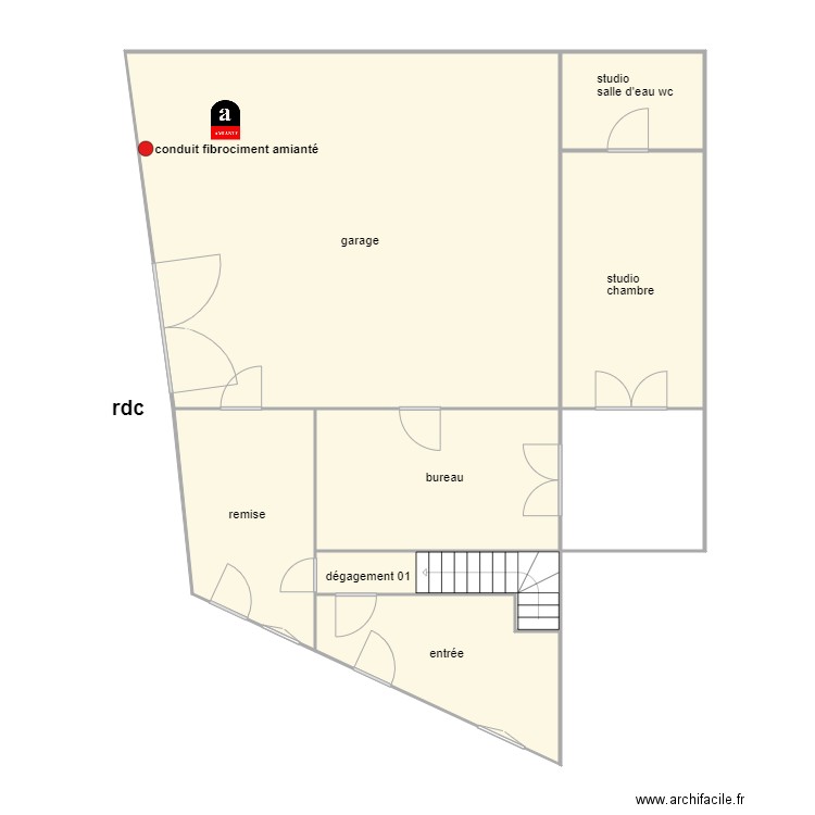 barreau 1307 am rdc . Plan de 8 pièces et 120 m2