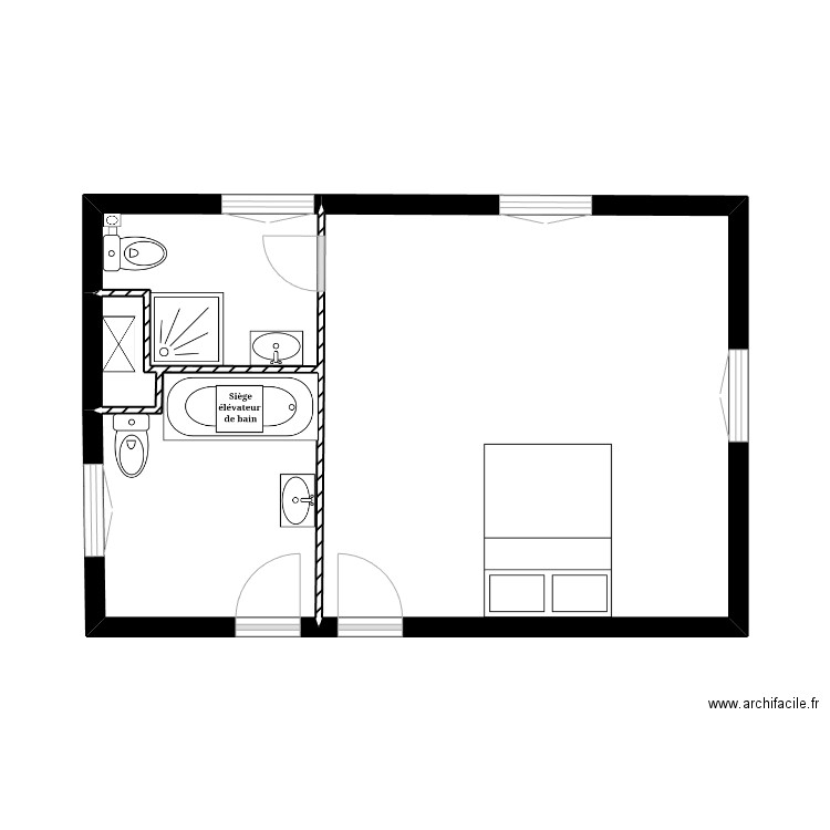 Readaptation. Plan de 4 pièces et 29 m2