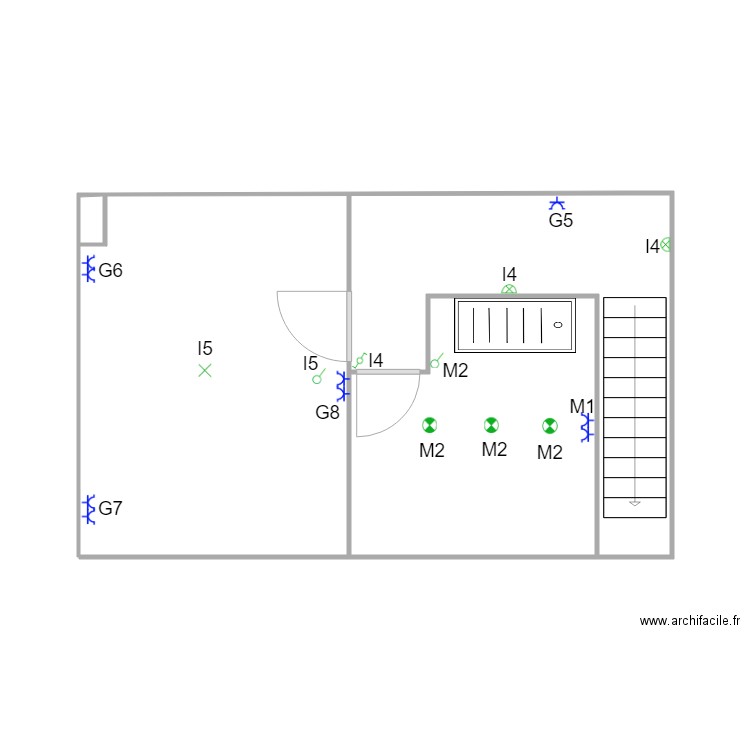 LAMBLIN R2/1. Plan de 2 pièces et 10 m2