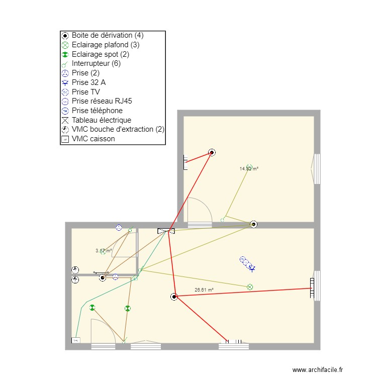 RDC Appartement 1. Plan de 0 pièce et 0 m2