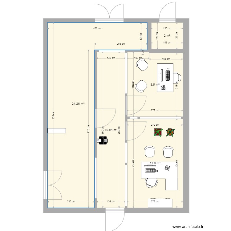 bureau regie. Plan de 0 pièce et 0 m2